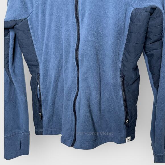 Abercrombie & Fitch Womens Fleece Zip Jacket Large Blue Colorblock Fleece Sporty - Picture 5 of 9